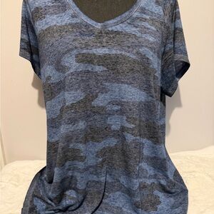 Lucky Brand Blue Camo Short Sleeve Tee